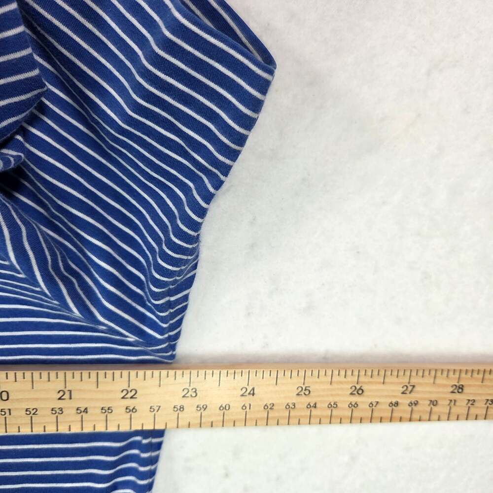 Polo Golf Ralph Lauren Shirt Mens Large Blue Striped Vintage Lisle Pima Cotton - Picture 7 of 8